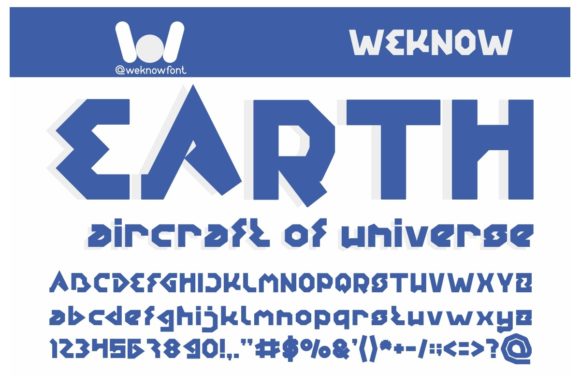 Earth Aircraft Universe Font