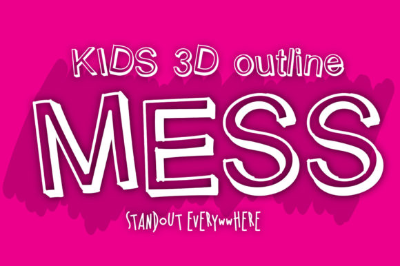 Kids 3D Outline Mess Font Review