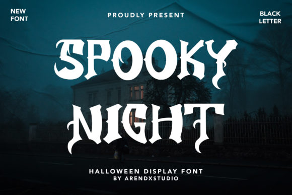 Spooky Night: A Bold Display Font for Halloween Web Design